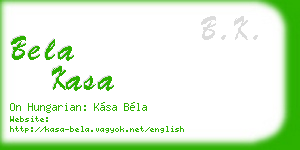 bela kasa business card