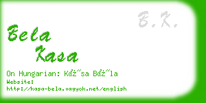 bela kasa business card